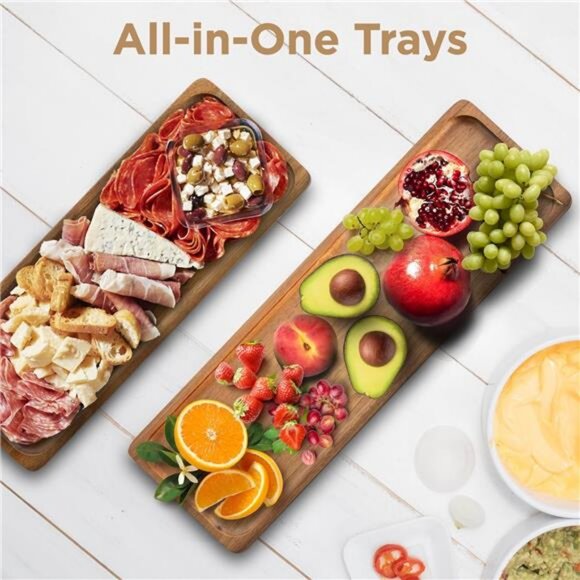 3 Tier Wooden Serving Tray, Set of 2 Tongs Free, Tiered Serving Trays & Platters - Picture 5 of 8